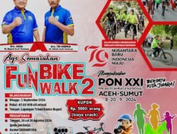 Pendaftar Fun Bike dan Fun Walk Di Dispora Aceh Tamiang Membludak