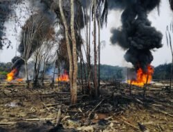 Jalur Pipa Minyak Mentah di Desa Sri Gunung Bocor dan Terbakar, Polisi Turun Tangan