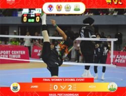 Aceh Raih Emas di Cabor Sepak Takraw Double Event Putri PON XXI Aceh-Sumut