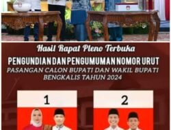 KPU Tetapkan Nomor Urut Paslon Bupati Dan Wakil Bupati Bengkalis Periode 2024-2029