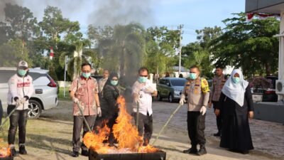 Kapolres AKBP Muliadi Ikut Serta Musnahkan Barang Bukti di Kejaksaan Negeri Aceh Tamiang
