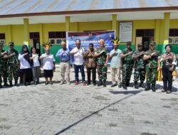 Danlanud Yohanis Kapiyau Meresmikan Halaman Sekolah Yayasan Elshaday Dolvianus Penyerahan Sarana dan Prasarana Sekolah dan Pembagian Sembako.