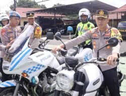 Kapolres Pimpin Apel Pemeriksaan Kendaraan Dinas Roda 2 Maupun Roda 4 