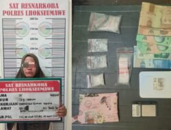 Polres Lhokseumawe Tangkap Wanita Pemilik 9,14 Gram Sabu