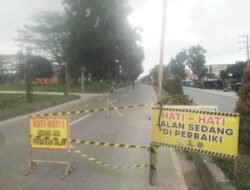 Jalan Lintas Medan – B. Aceh di Aceh Tamiang Amblas Dan Mengundang Maut