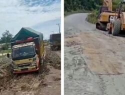 Komitmen Perusahaan Batubara, Bantu Perbaiki jalan Umum, Gunung Mas dan Kapuas Kalimantan Tengah.