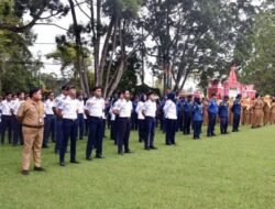 Hari Pertama Berkantor Wabup Kotawaringin Barat Pimpin Apel Gabungan Seluruh ASN