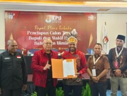 SAH.. Johannes Rettob dan Emanuel Kemong Ditetapkan KPU Mimika Menjadi Bupati dan Wakil Bupati Periode 2025 – 2030.