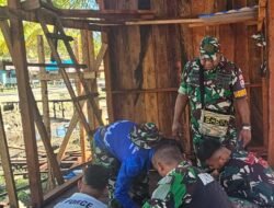 Bantu Pembangunan Desa, Personel Lanud YKU, ikut TMMD Reg ke-124 di Kampung Pigapu