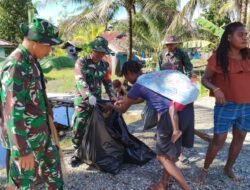 Satgas TMMD Kodim 1710/Mimika dan Warga Gelar Aksi Bersih Lingkungan
