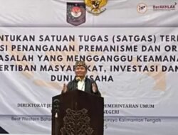 Gubernur Kalimantan Tengah Sebut, Tidak ada Tempat Bagi Premanisme dan Ormas Bermasalah.