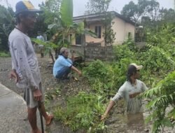 Gabungan Kelompok Tani Agro Nusantara Lakukan Kerja Bakti di Komandoi Babinportdirga  Kampung Nawaripi.