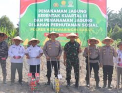 Dukung Swasembada Pangan, Polres Kotawaringin Barat Gelar Penanaman Jagung Serentak Kuartal III