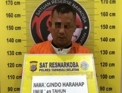 Polres Tapsel Berhasil Tangkap Gindo Harahap Pelaku Penyalahgunaan Narkoba Jenis Sabu-Sabu