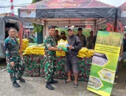Kodim 1710/Mimika dan Perum Bulog Kerjasama Menggelar Gerakan Pangan Murah.