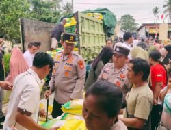 Kembali, Polres Bersama Polsek Megang Sakti dan Bulog Gelar Gerakan Pangan Murah, 20 Ton Beras Ludes Terjual Diserbu Warga