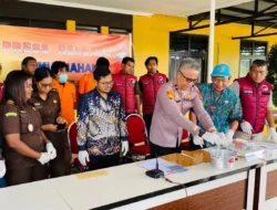 Polres Mimika Musnahkan 69,51 gram Barang Bukti Jenis Sabu