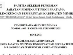 Daftar Nama 59 Peserta Seleksi JPT Pratama Lingkup Pemkab Mimika yang Lolos Seleksi Administrasi