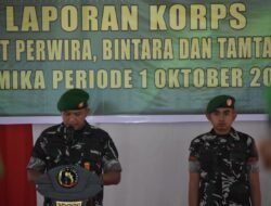 DANDIM 1710/MIMIKA PIMPIN ACARA KORPS RAPORT KENAIKAN PANGKAT PRAJURIT KODIM 1710/MIMIKA