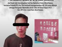 Polres Musi Rawas Amankan HE (29) Diduga Pengedar Sabu Di BTS Ulu