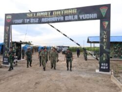 Pangdam I/BB Tinjau Yon TP 852/ABY dan beri pengarahan kepada seluruh prajurit Yon TP