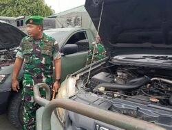 DANDIM 1710/MIMIKA PIMPIN PEMERIKSAAN BERKALA KENDARAAN DINAS