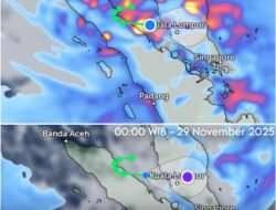 Mata Siklon Senyar telah Keluar dari Wilayah Indonesia Menuju Semenanjung Malaysia.