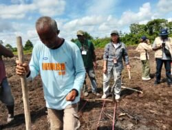 Pelatihan Budidaya Padi Gogo hari Ketiga, Peserta Praktek Cara Tanam yang Benar di Lahan