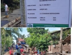Dikerjakan Tanpa RAB, Proyek Pokir APBD Senilai Rp.311,8 juta  Disoroti Warga, Mutu Beton Diragukan