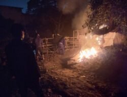 Polsek Helvetia Bakar Sarang Narkoba di Klambir Lima, Sejumlah Alat Hisap Sabu Diamankan