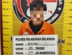 Sat Narkoba Polres Pelabuhan Belawan Tangkap Pengedar Shabu di Jalan Giro