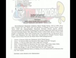 Pemkab Mimika Tetapkan Hari Libur Resmi dan Cuti Bersama Februari-Maret 2026