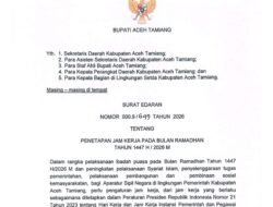 Sambut Ramadhan 1447 H, Bupati Aceh Tamiang Sesuaikan Jam Kerja ASN