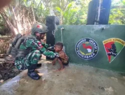Wujud Kepedulian TNI, Satgas Yonif 121/MK Serahkan Fasilitas Air Bersih kepada Masyarakat Perbatasan