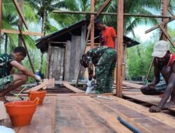 Progres Pembangunan 5 Unit Rumah TMMD Reguler 128 Telah Memasuki Pemasangan Lantai.