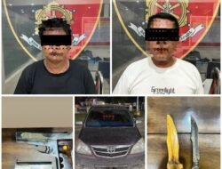Polres Mesuji Amankan Dua Pria Pemilik Senpi Rakitan dan Senjata Tajam dalam Operasi KRYD