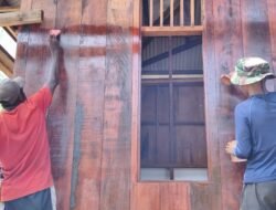 Progres Pembangunan Rumah TMMD Masuki Tahap Pengecatan Dinding di Kampung Keakwa