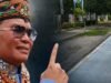 Baru Seumur Jagung, Cat Warna Biru Disejumlah Ruas Jalan, Palangkaraya Sudah Terkelupas.