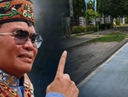 Baru Seumur Jagung, Cat Warna Biru Disejumlah Ruas Jalan, Palangkaraya Sudah Terkelupas.